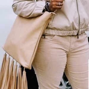 A Soft  to touch Handbag  Leather  "TAN " TASSELS